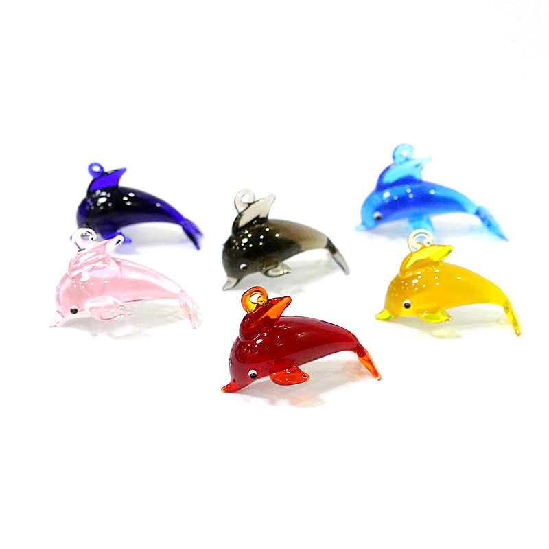 Marine Aquarium Design - 귀여운 돌고래 매력 유리 펜던트 소형
