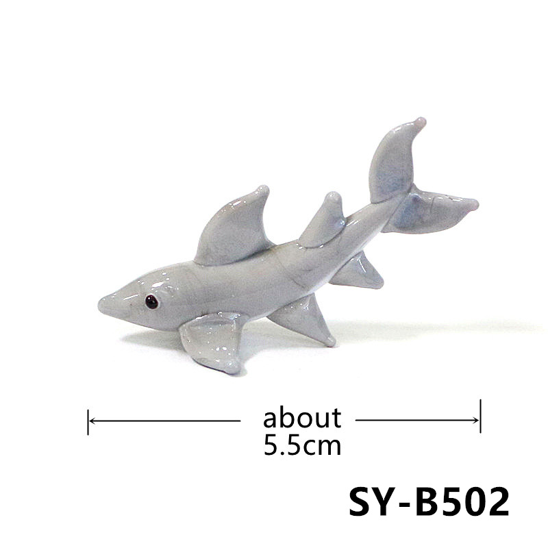 수제 미니 유리 상어 피규어 귀여운 작은 해양 동물 조 - Marine Aquarium Design 리뷰 및 가격